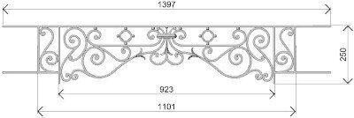 garde-corps, barre d'appui, appui de fenêtre, balustrade, en fonte moulée et fer forgé_LOISELET_BW